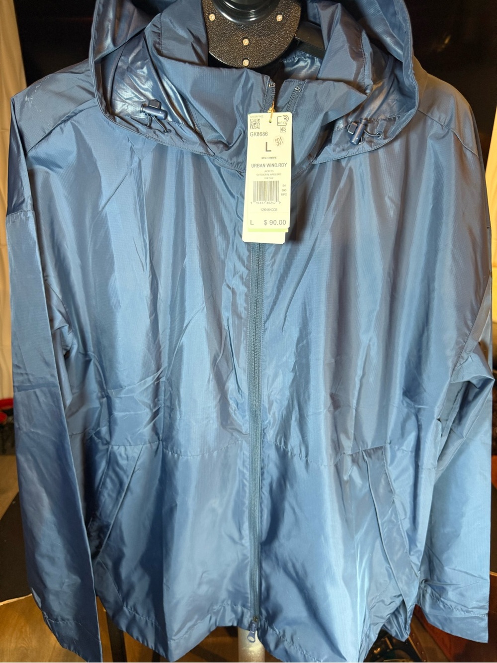 adidas Blue Hooded Windbreaker Jacket